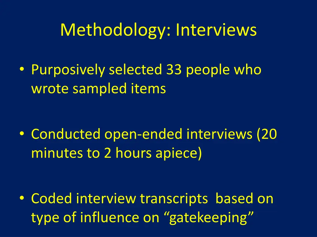 methodology interviews