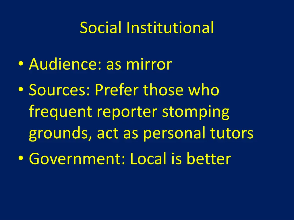 social institutional