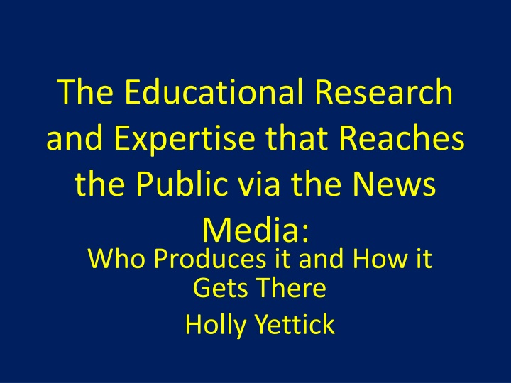 the educational research and expertise that