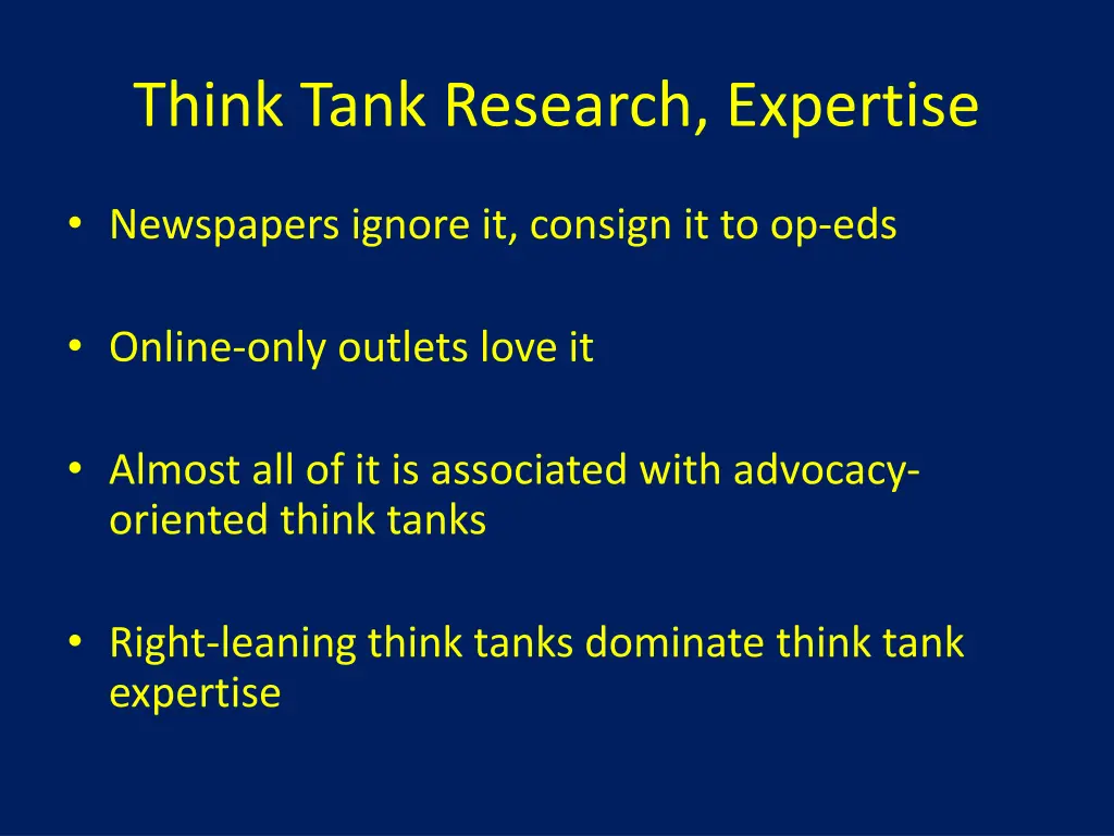 think tank research expertise