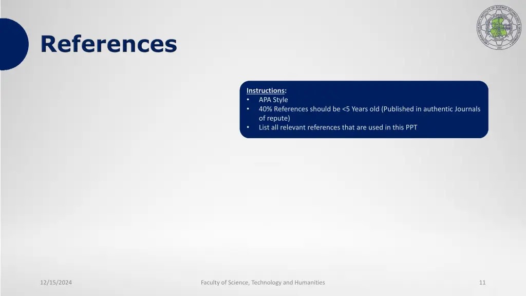 instructions apa style 40 references should