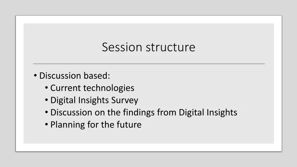 session structure