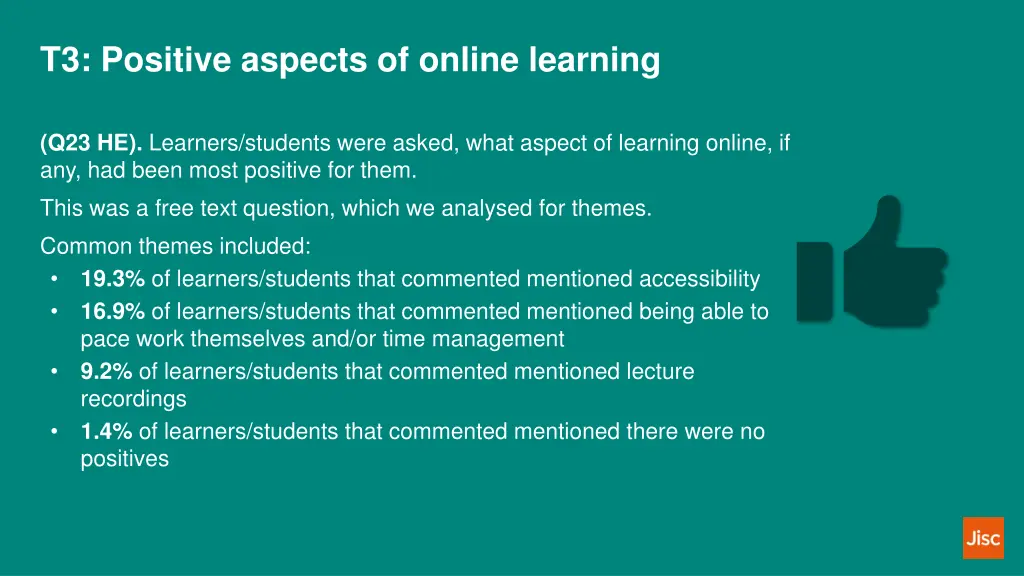 t3 positive aspects of online learning
