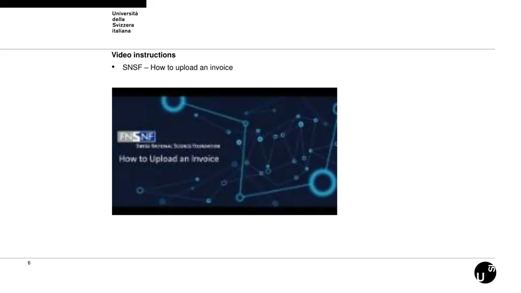 video instructions snsf how to upload an invoice