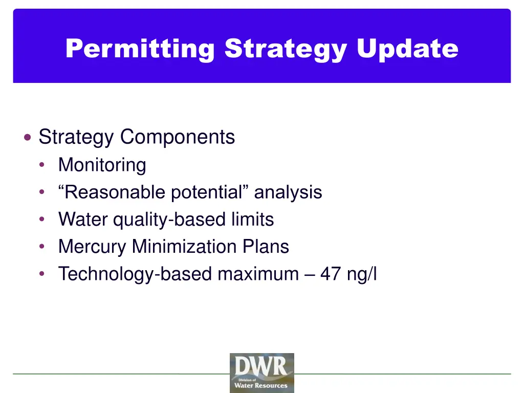 permitting strategy update