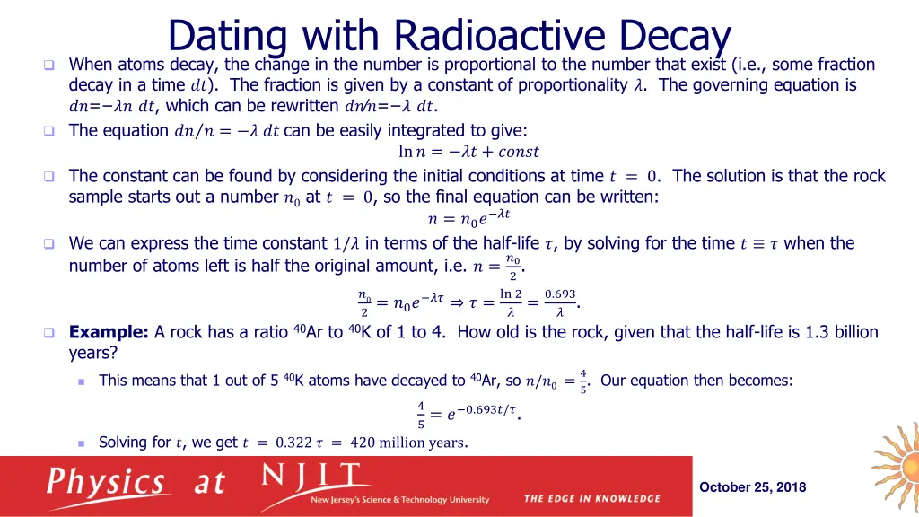 dating with radioactive decay when atoms decay