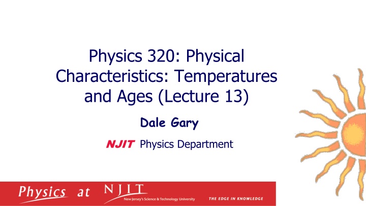 physics 320 physical characteristics temperatures