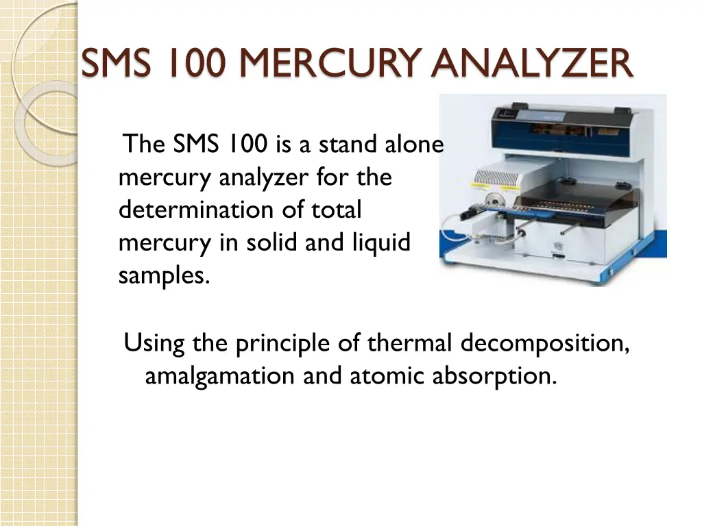 sms 100 mercury analyzer