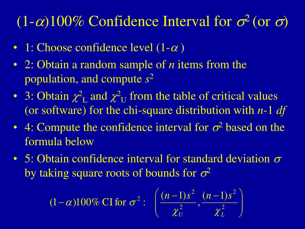 1 a 100 confidence interval for 2 or