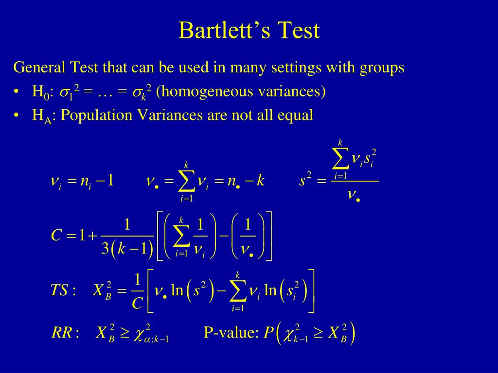 bartlett s test