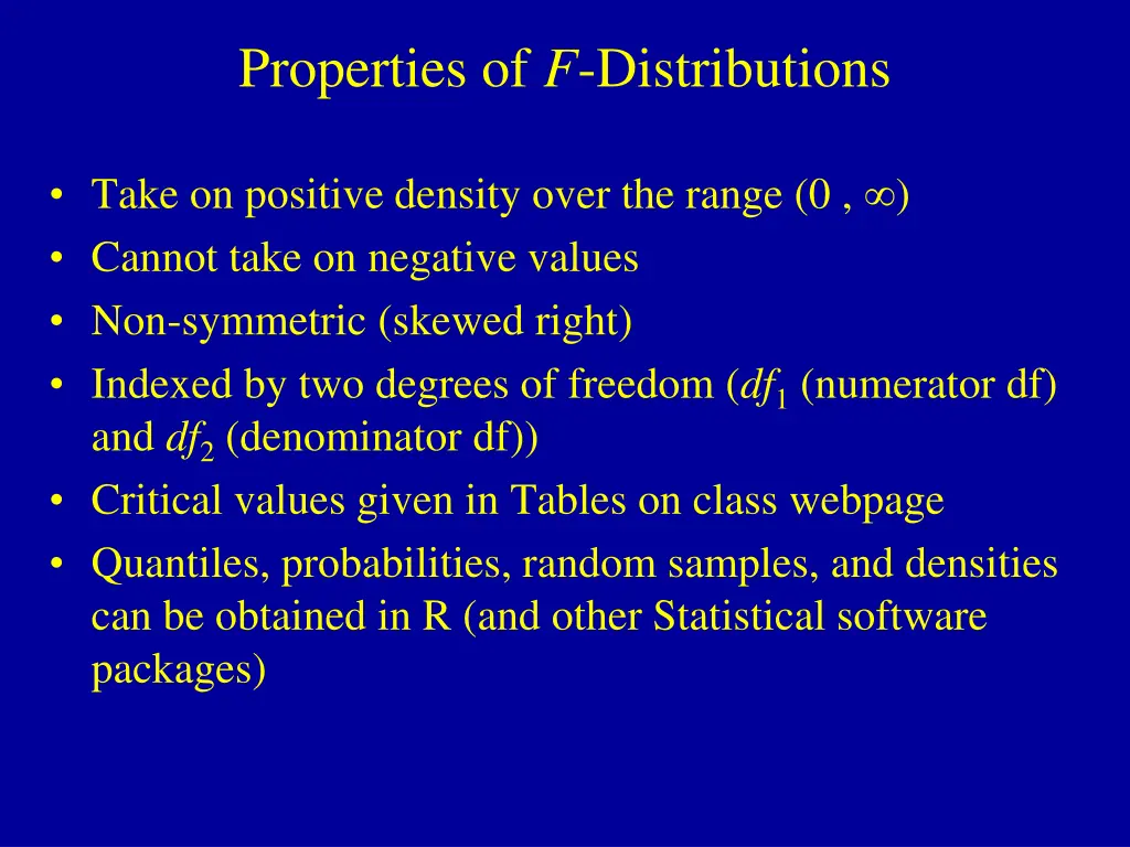 properties of f distributions