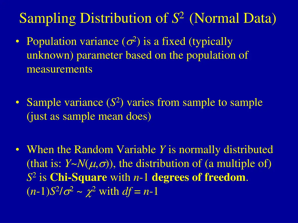 sampling distribution of s 2 normal data