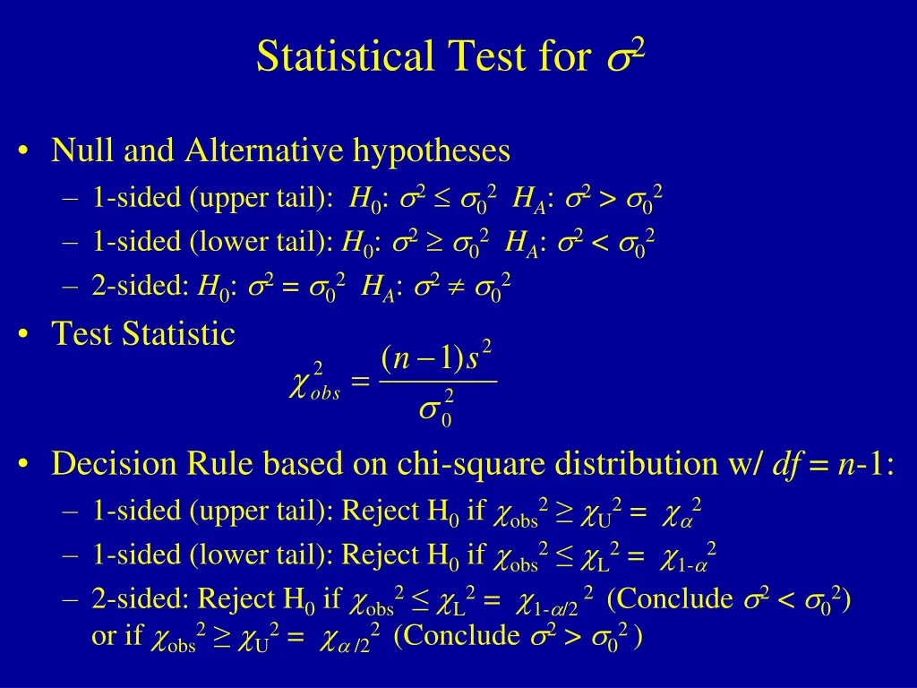 statistical test for 2