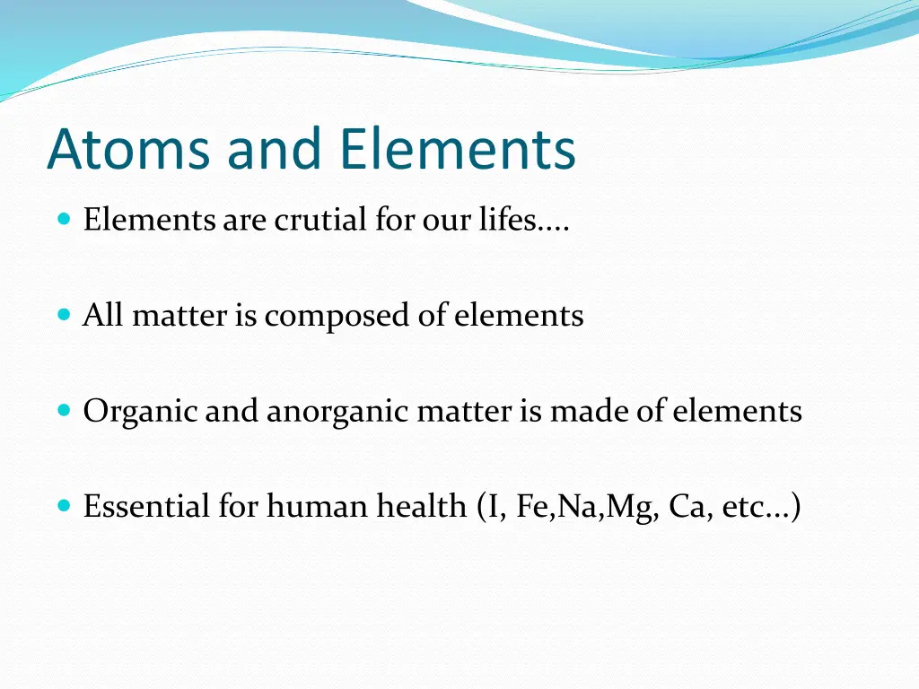 atoms and elements