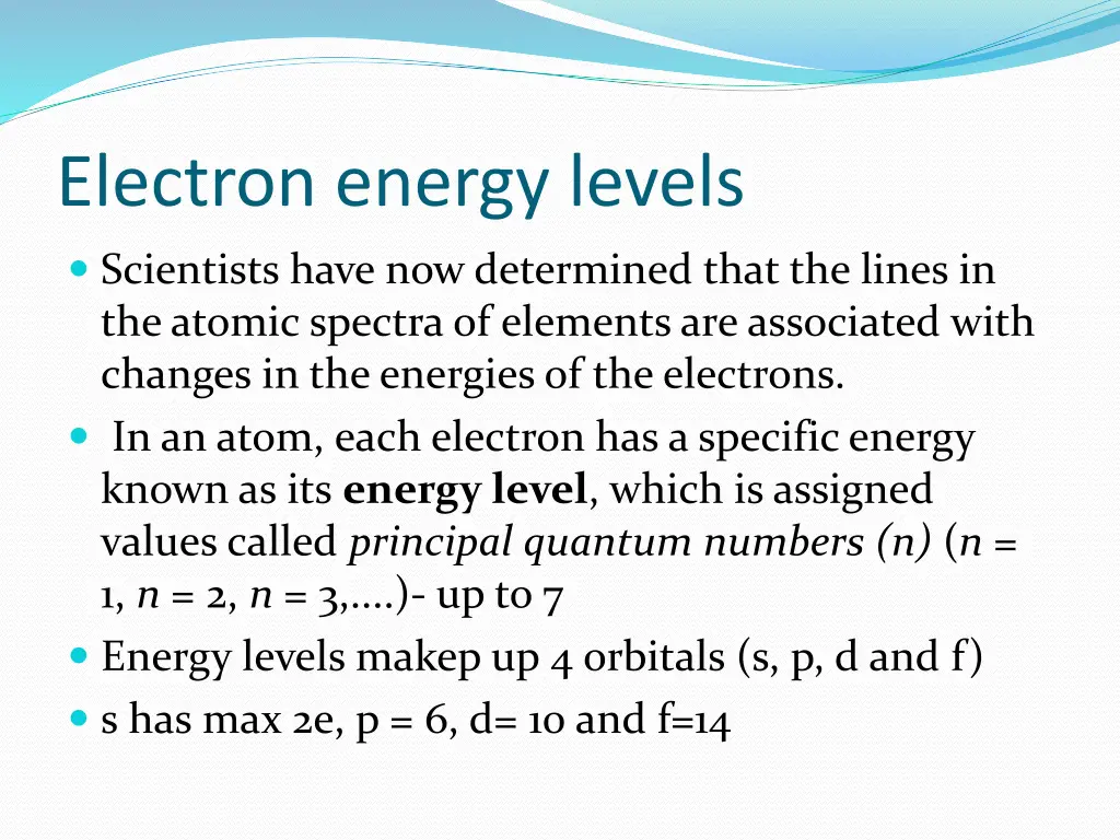 electron energy levels