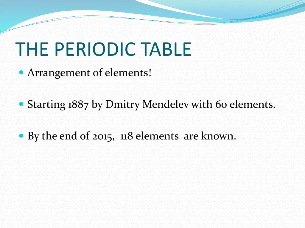 the periodic table