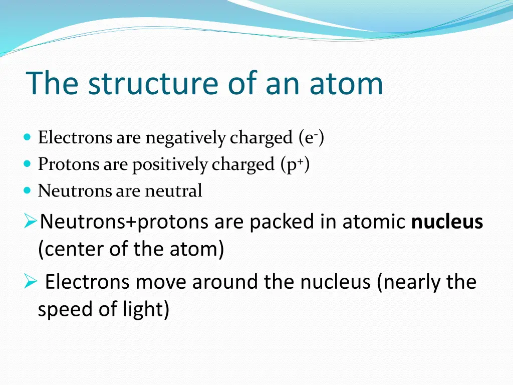 the structure of an atom