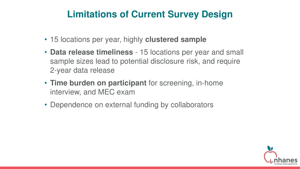 limitations of current survey design