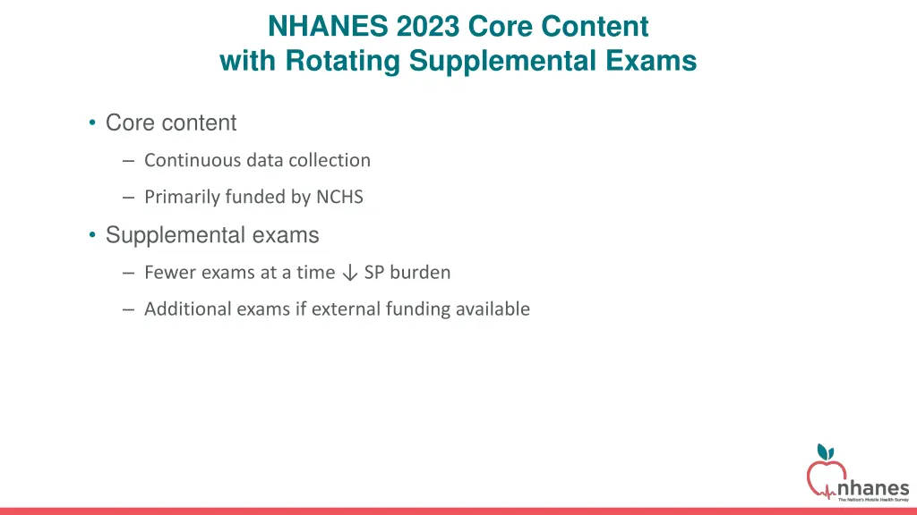 nhanes 2023 core content with rotating