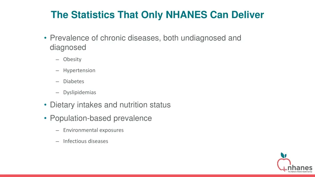 the statistics that only nhanes can deliver