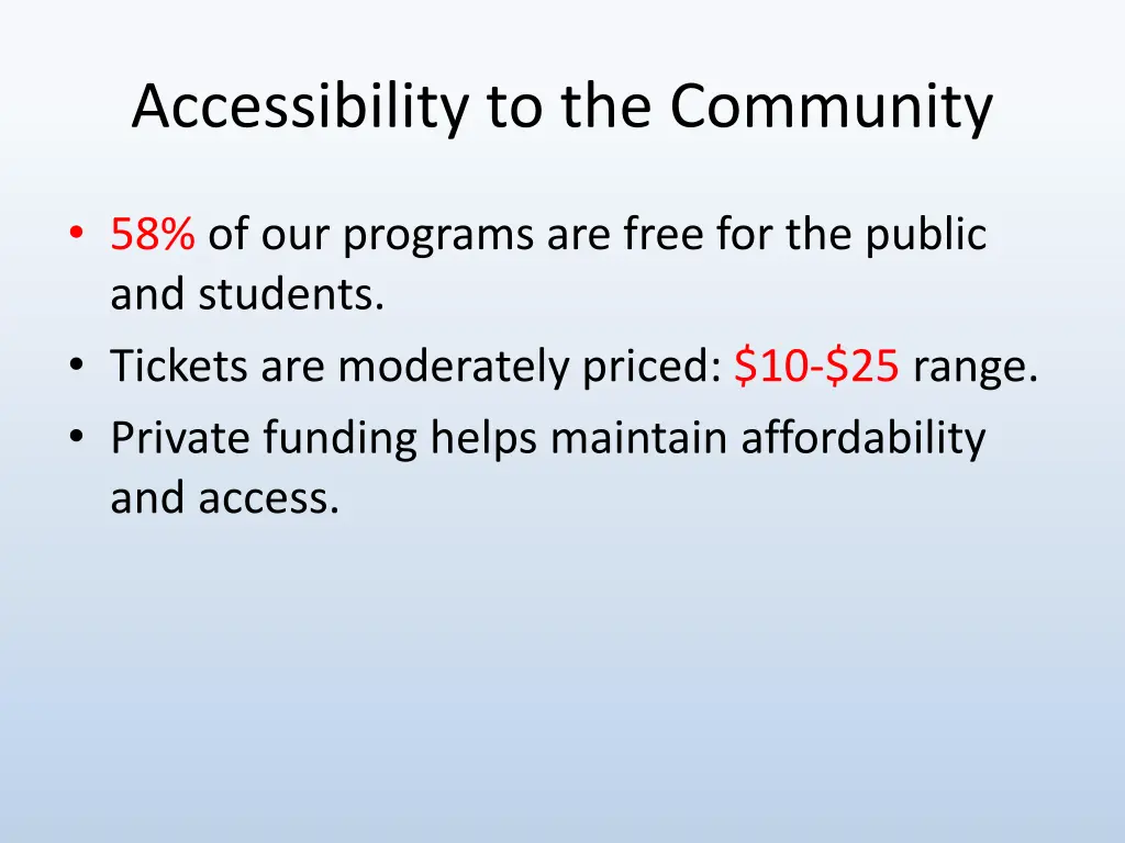 accessibility to the community