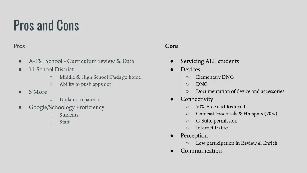 pros and cons