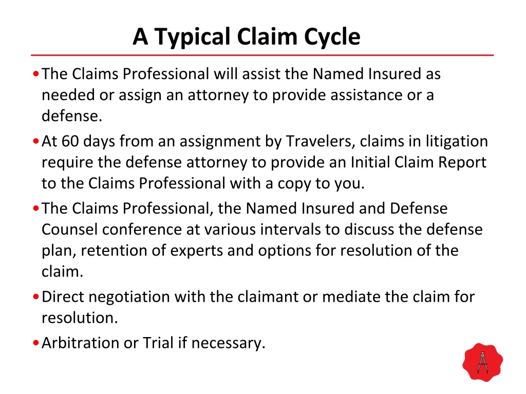 a typical claim cycle 1