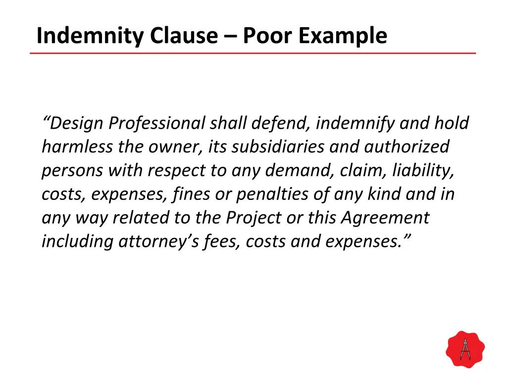 indemnity clause poor example