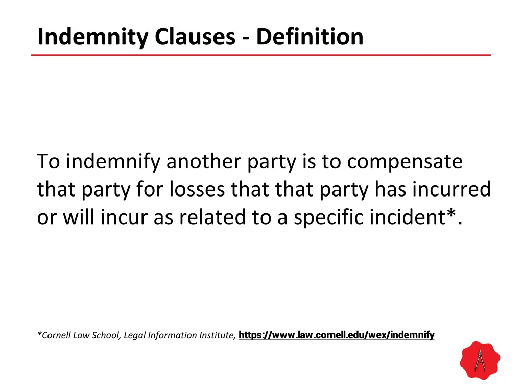 indemnity clauses definition 1