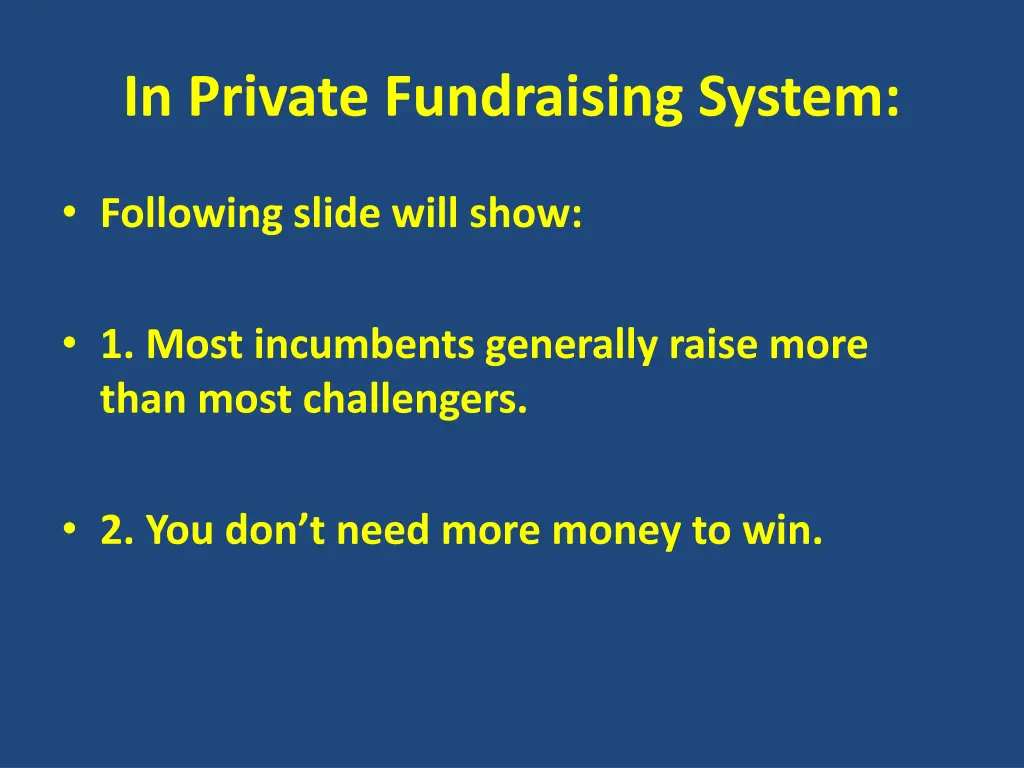 in private fundraising system