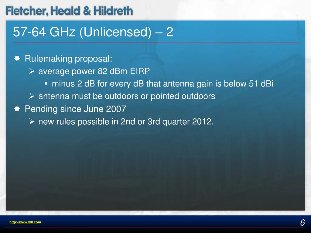 57 64 ghz unlicensed 2