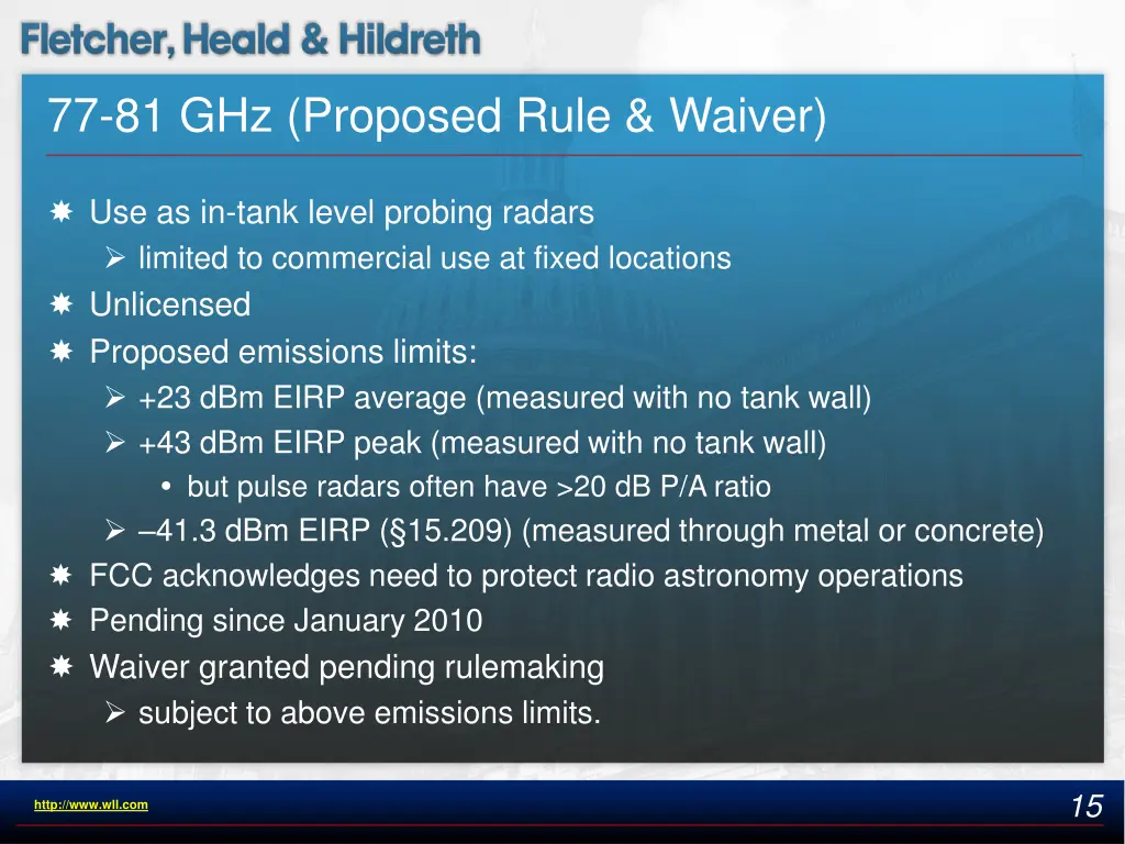 77 81 ghz proposed rule waiver