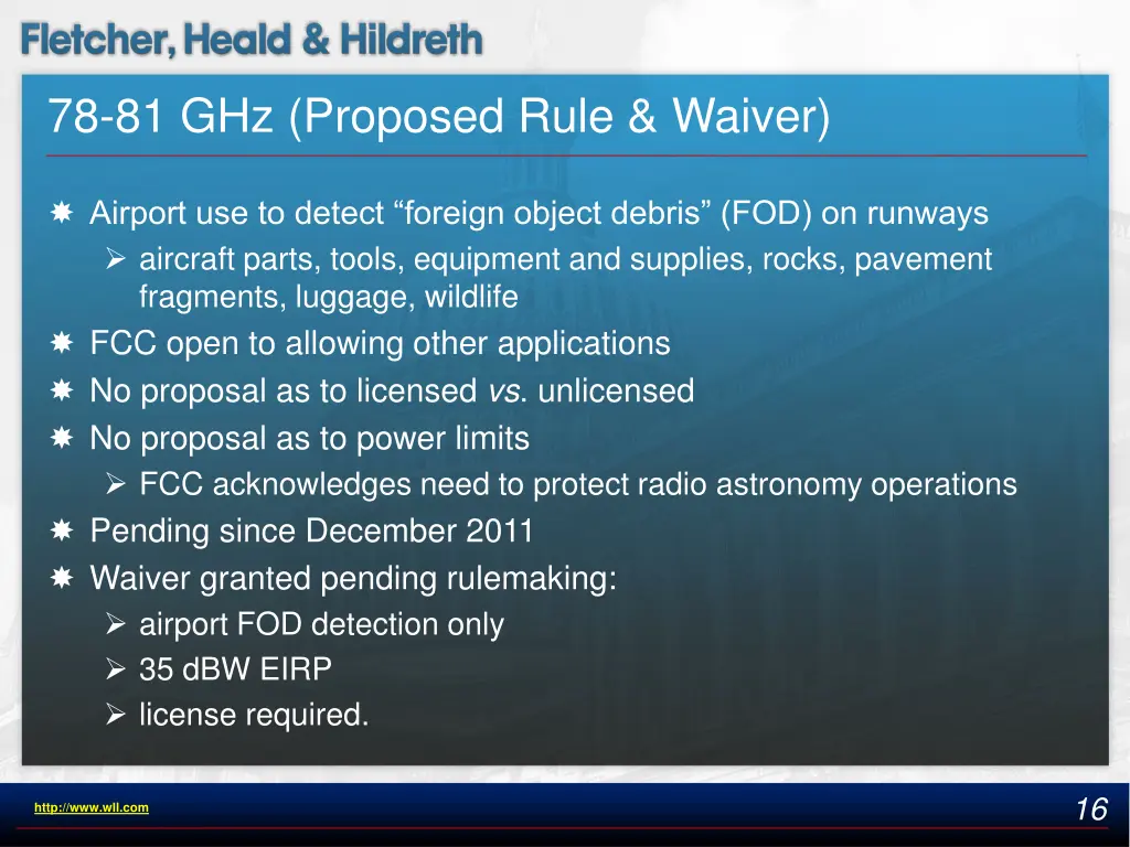 78 81 ghz proposed rule waiver