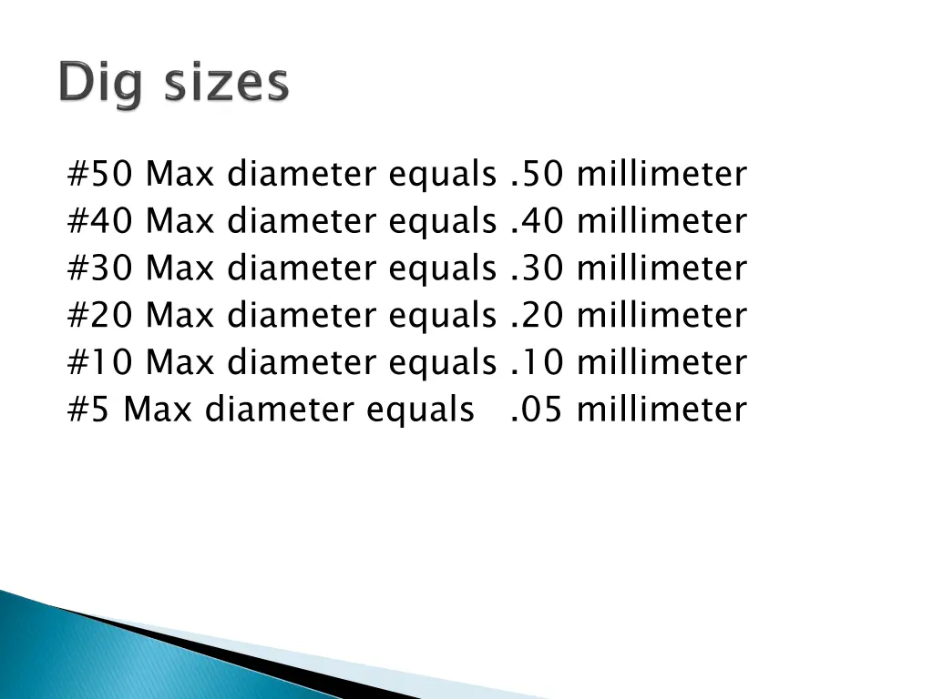 50 max diameter equals 50 millimeter