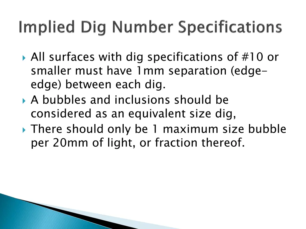 all surfaces with dig specifications