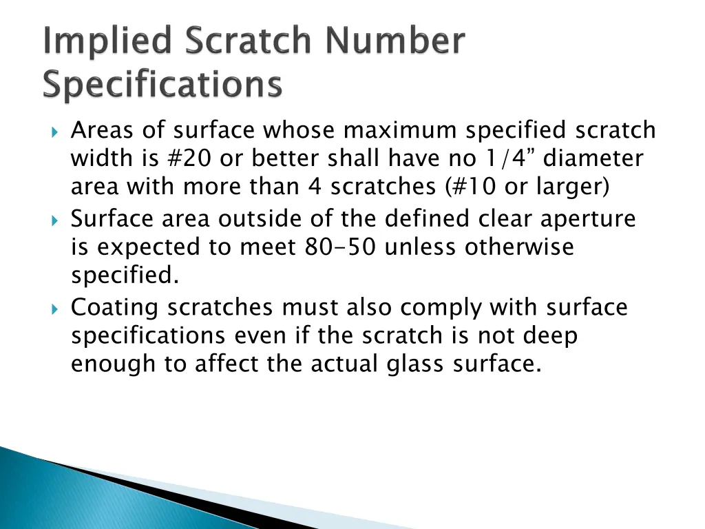 areas of surface whose maximum specified scratch