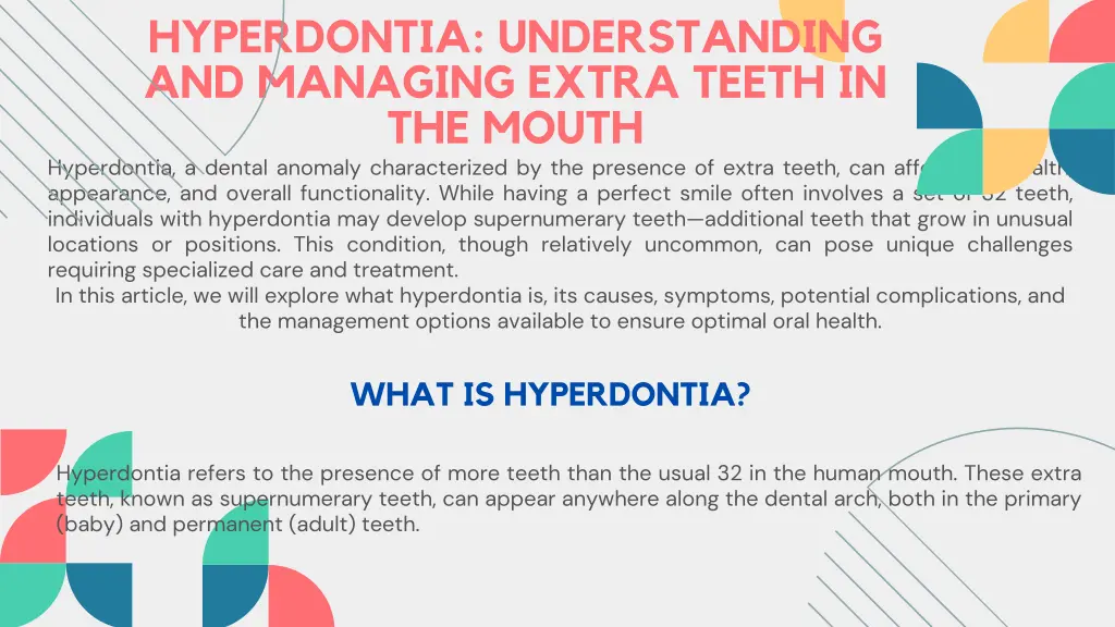 hyperdontia understanding and managing extra