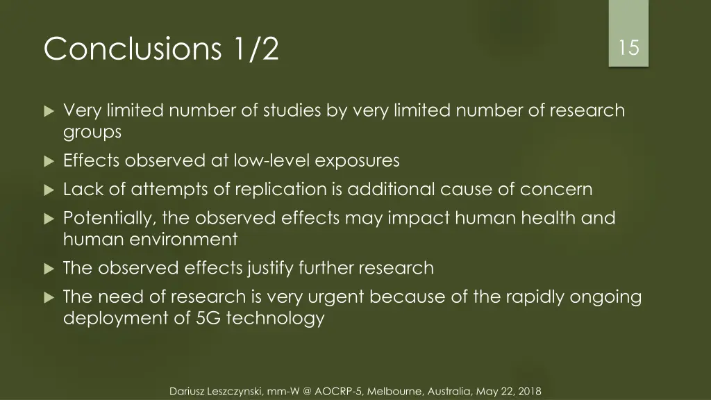 conclusions 1 2