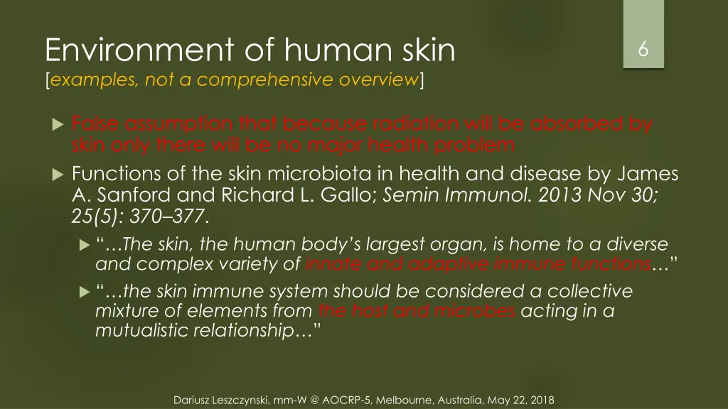 environment of human skin examples