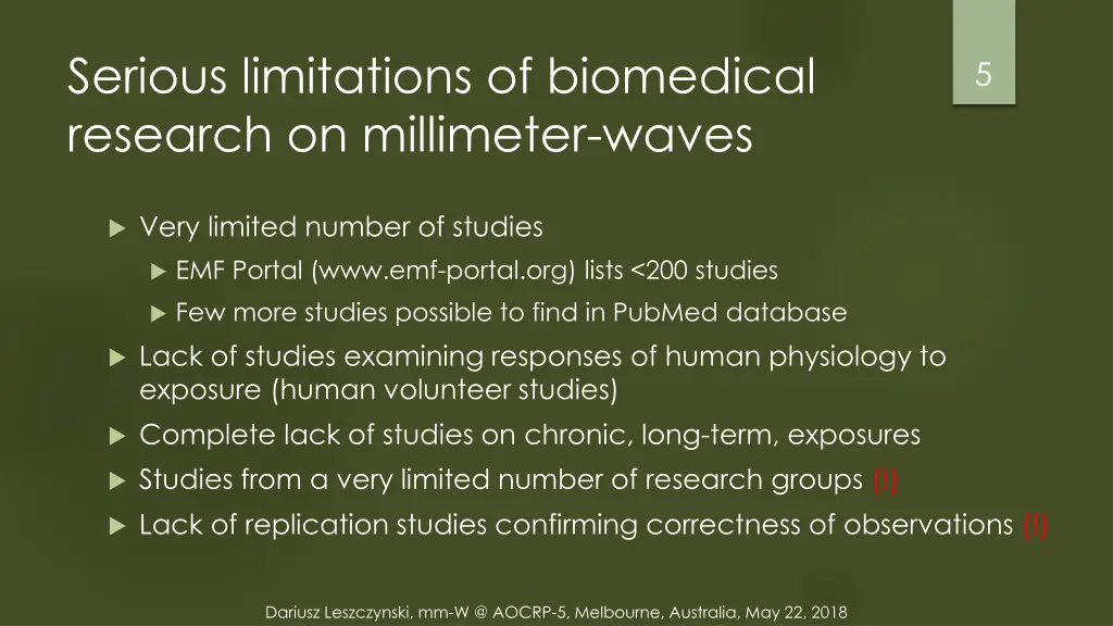 serious limitations of biomedical research