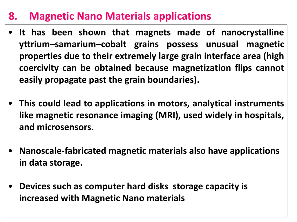 8 magnetic nano materials applications