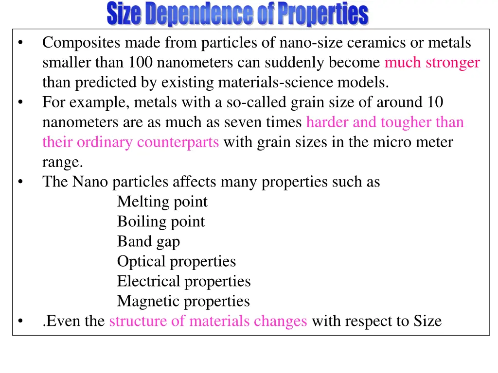 composites made from particles of nano size