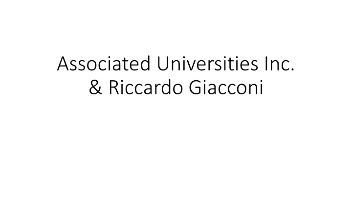 associated universities inc riccardo giacconi