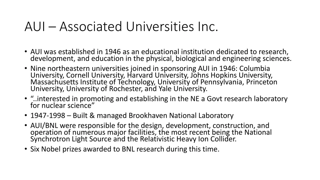 aui associated universities inc