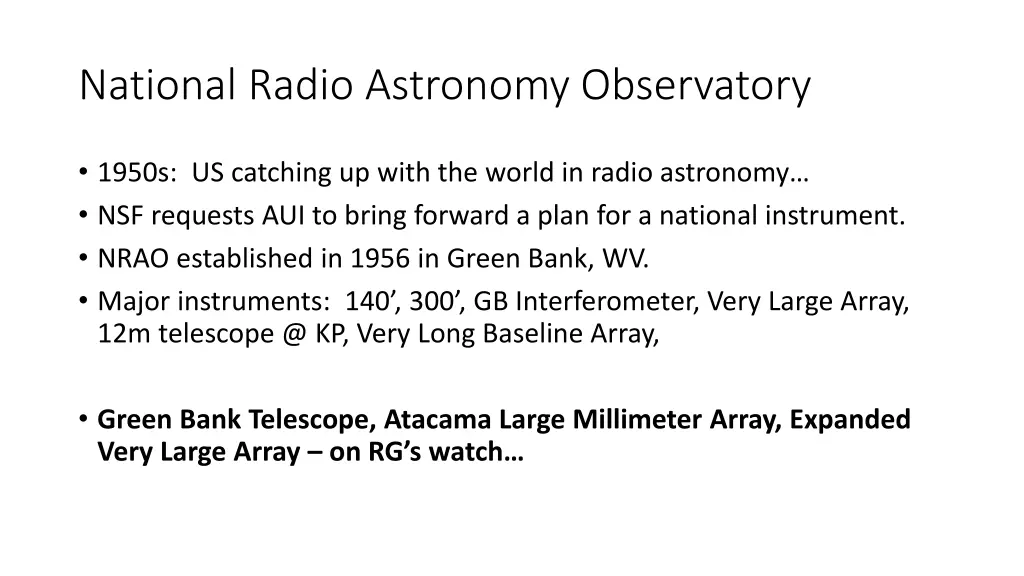 national radio astronomy observatory