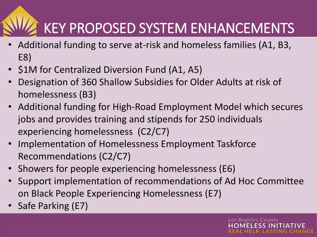 key proposed system enhancements key proposed