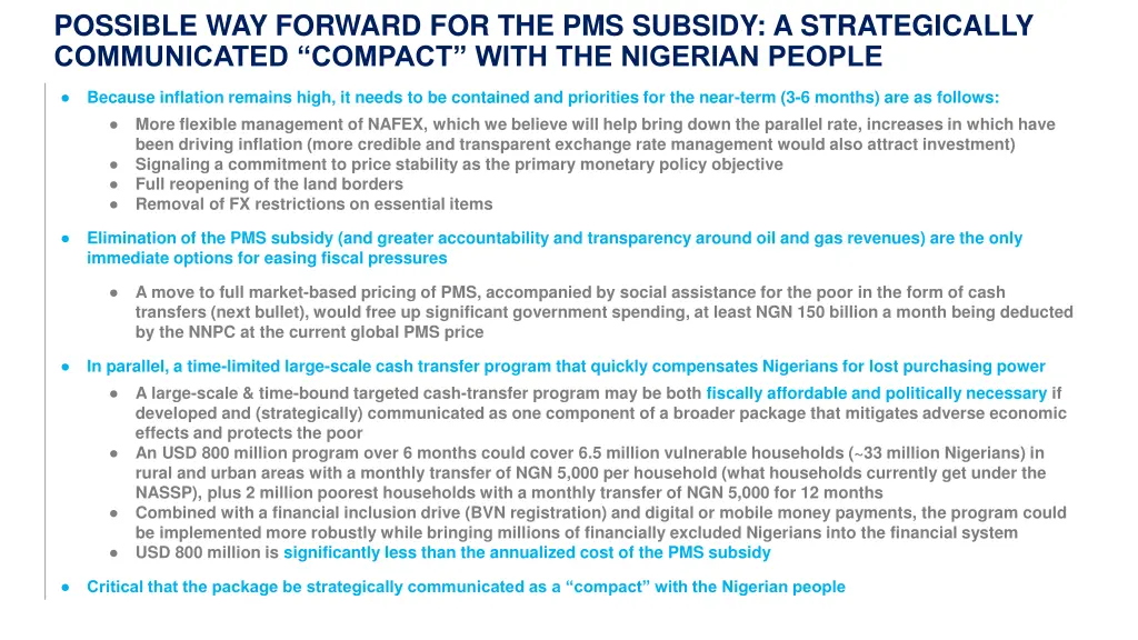 possible way forward for the pms subsidy