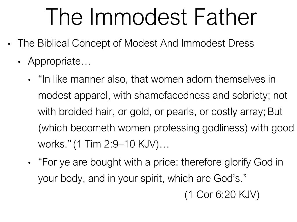 the immodest father 1