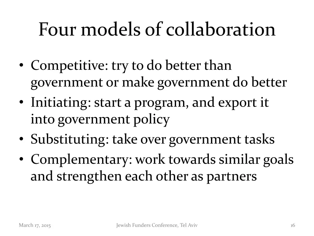 four models of collaboration