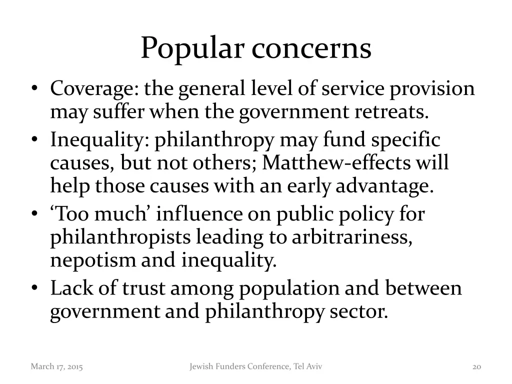 popular concerns coverage the general level